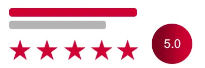 Bewertungssystem in der Unternehmens-App – fünf Sterne und hohe Nutzerzufriedenheit