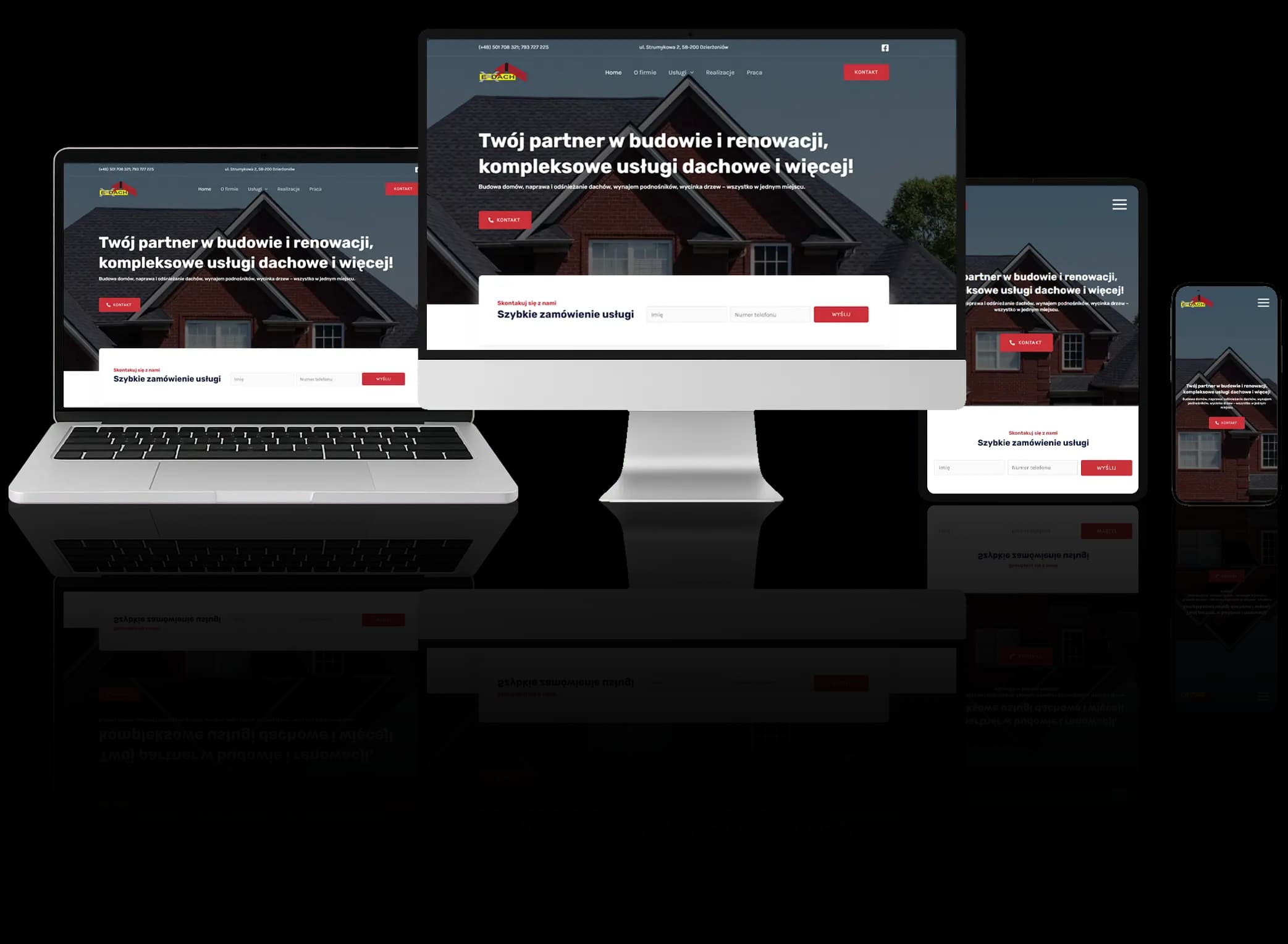 Website für ein Bauunternehmen – responsives Design mit Leistungsangebot und Bestellformular